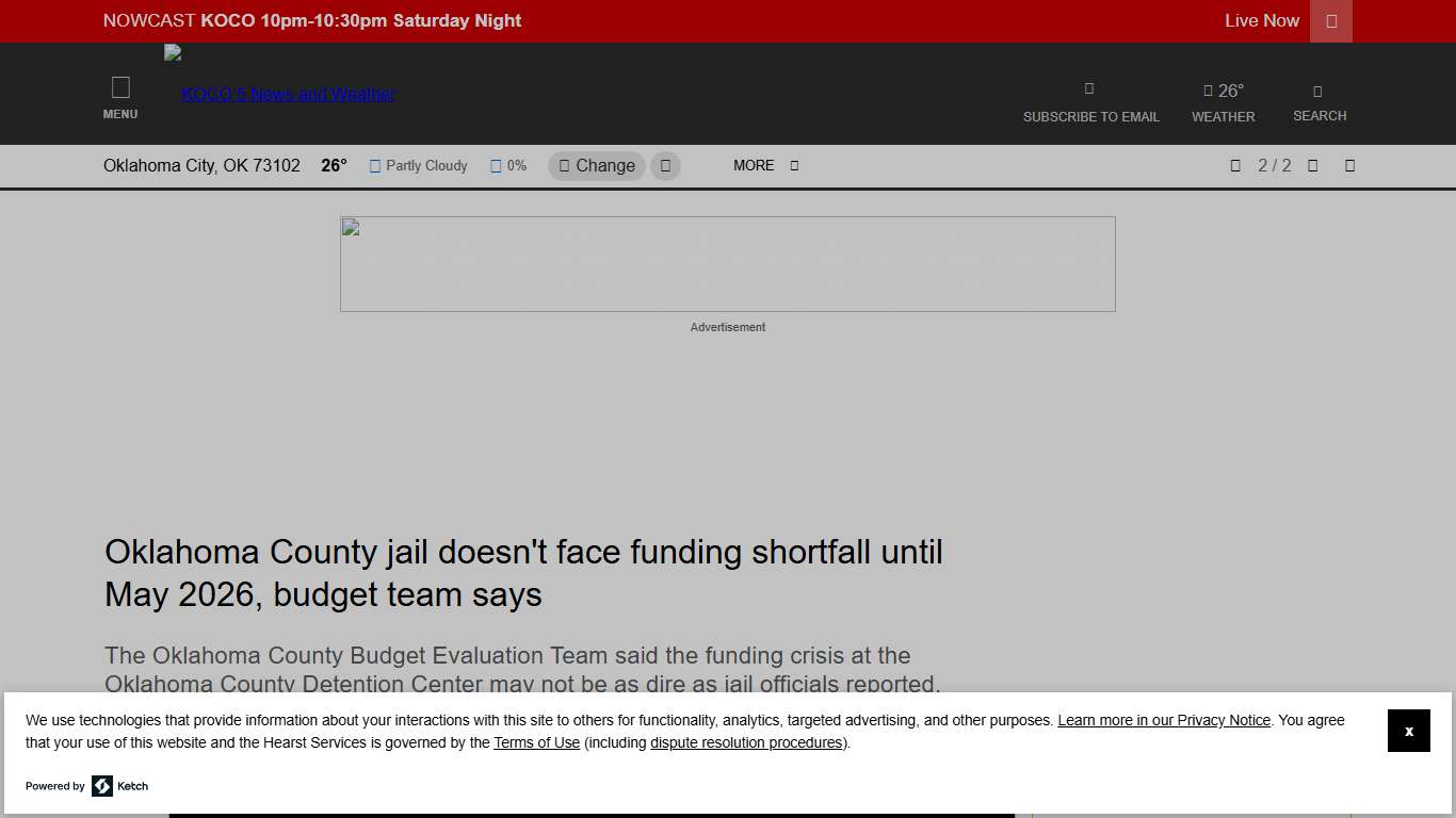 Oklahoma County jail may not face funding shortfall until 2026